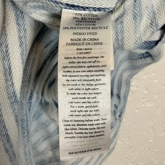 Faherty Women's Topsail Stripe Overall Straight Leg Size Small - Picture 7 of 7